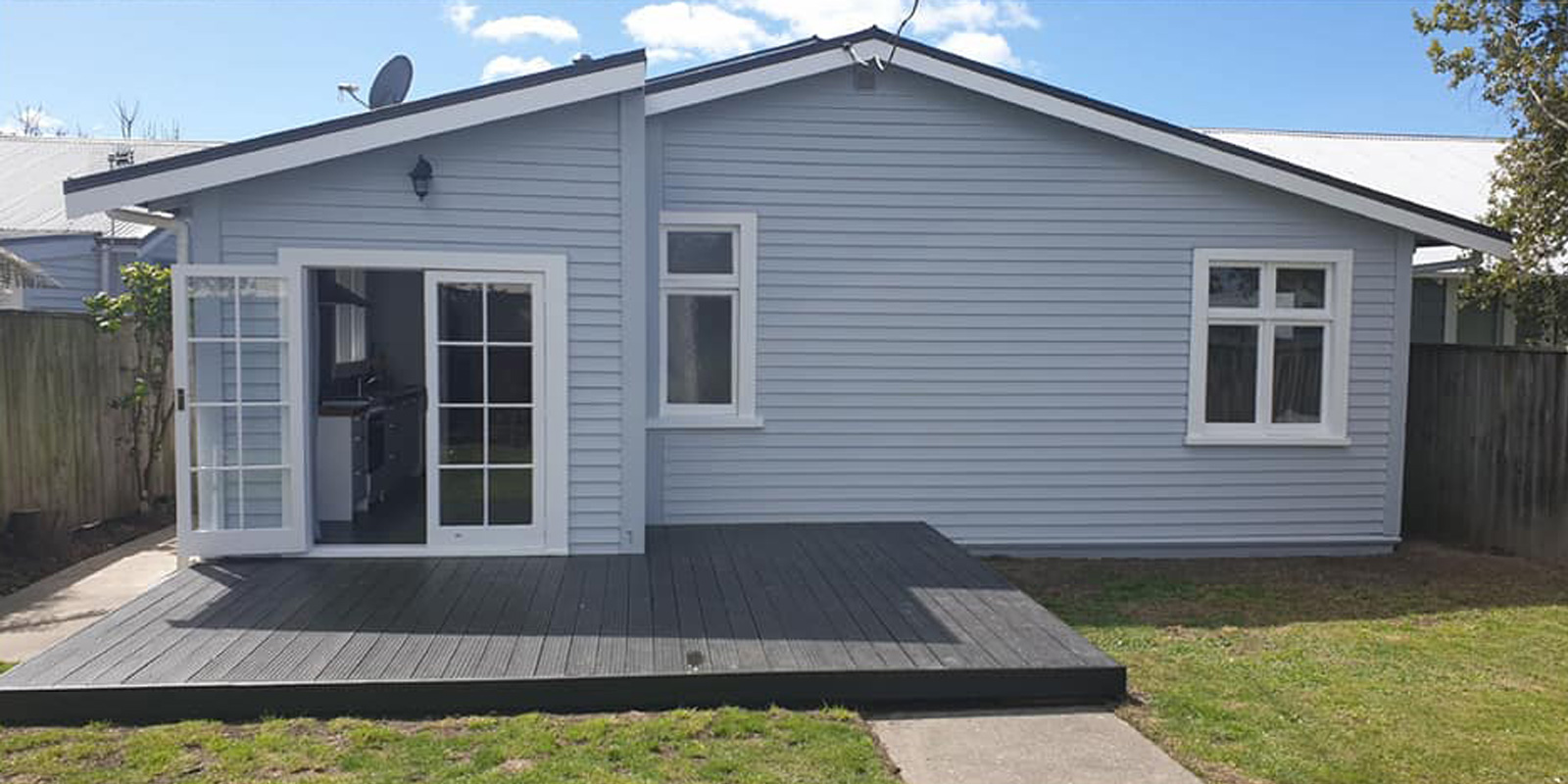 colourcraft grey house renovation deck after